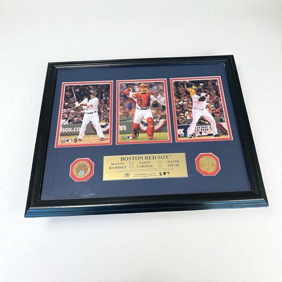 Framed Manny Ramirez, Jason Varitek, and David Ortiz Display With Infield Dirt - Picture 2 of 8